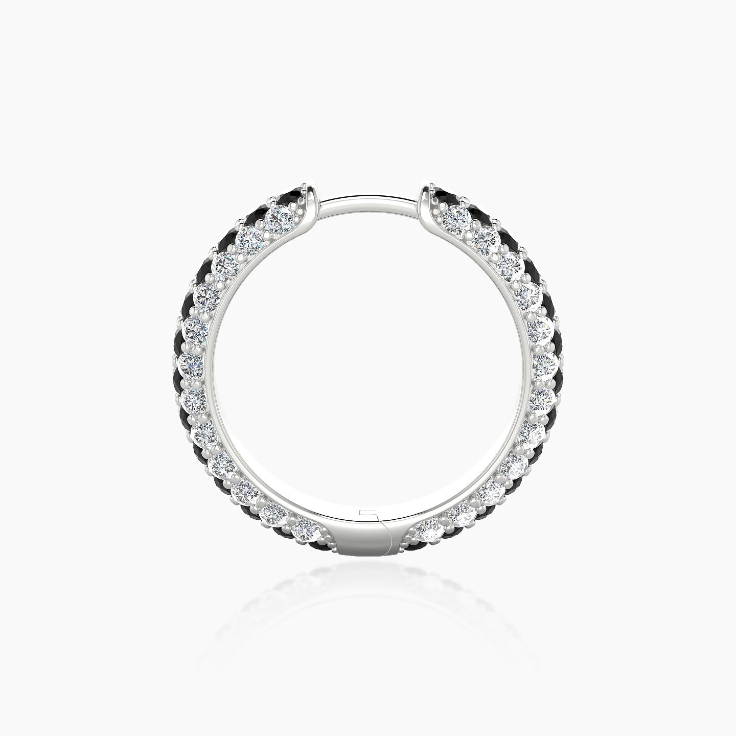 Theia | 18k White Gold 11 mm Pave Black Diamond & Diamond Hoop Piercing