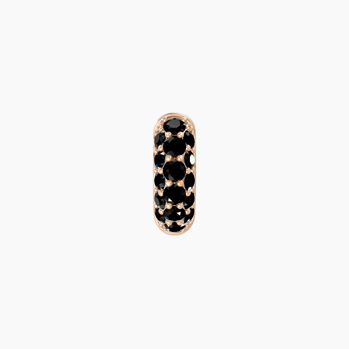 Theia | 18k Rose Gold 5 mm Pave Black Diamond Hoop Piercing