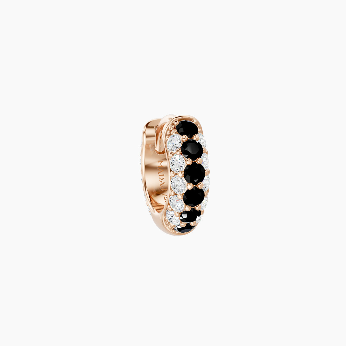 Theia | 18k Rose Gold 5 mm Pave Black Diamond & Diamond Hoop Piercing