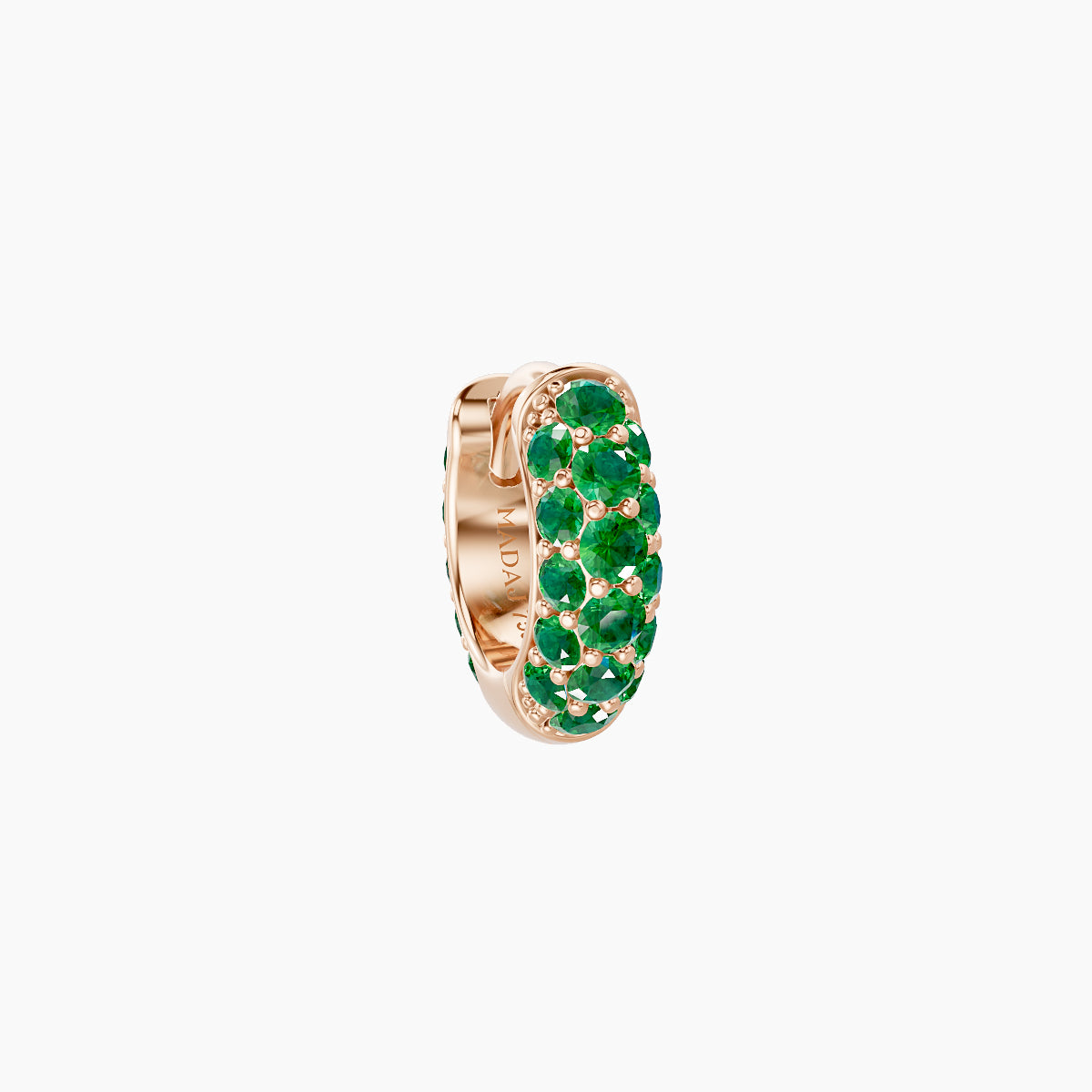 Theia | 18k Rose Gold 5 mm Pave Emerald Hoop Piercing