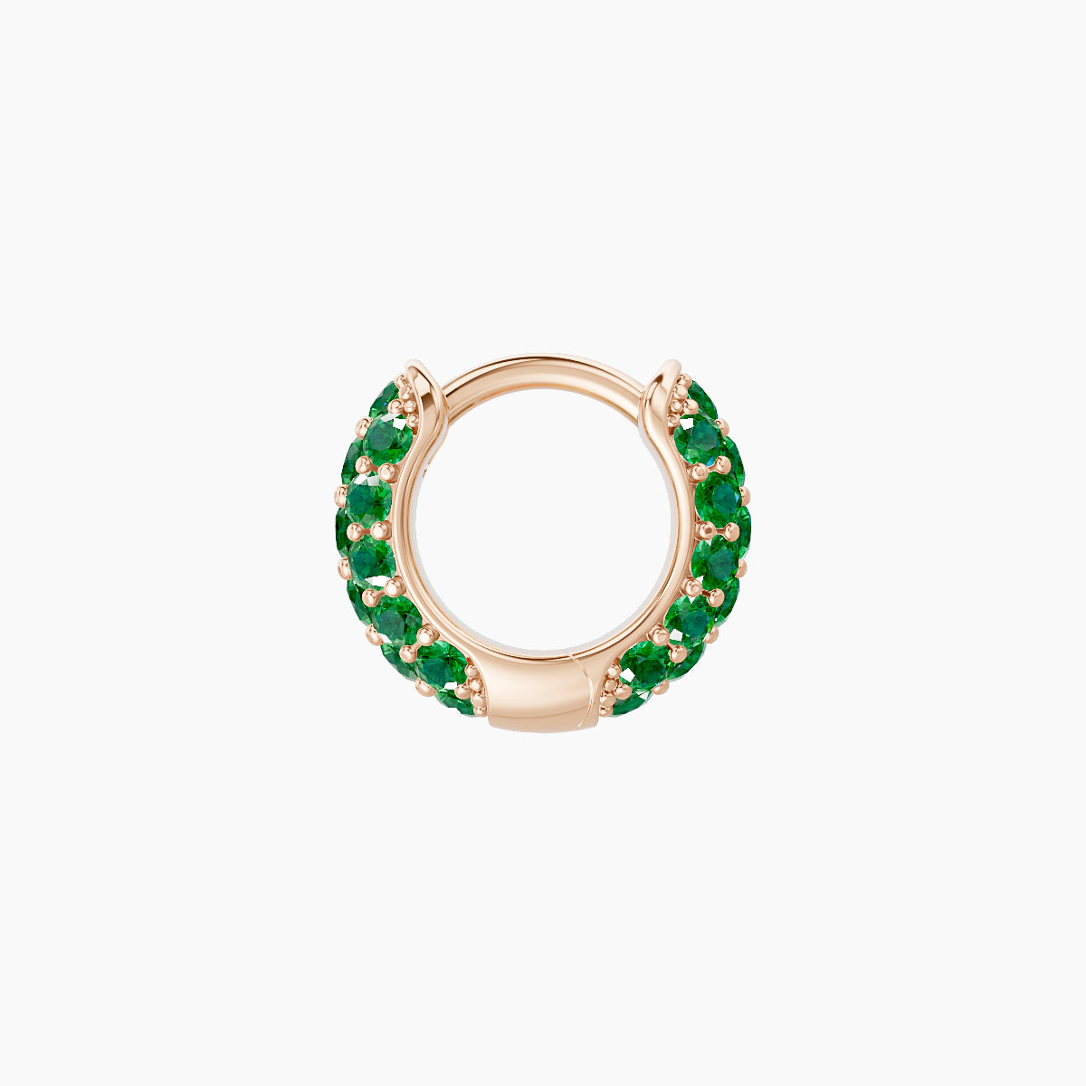 Theia | 18k Rose Gold 5 mm Pave Emerald Hoop Piercing