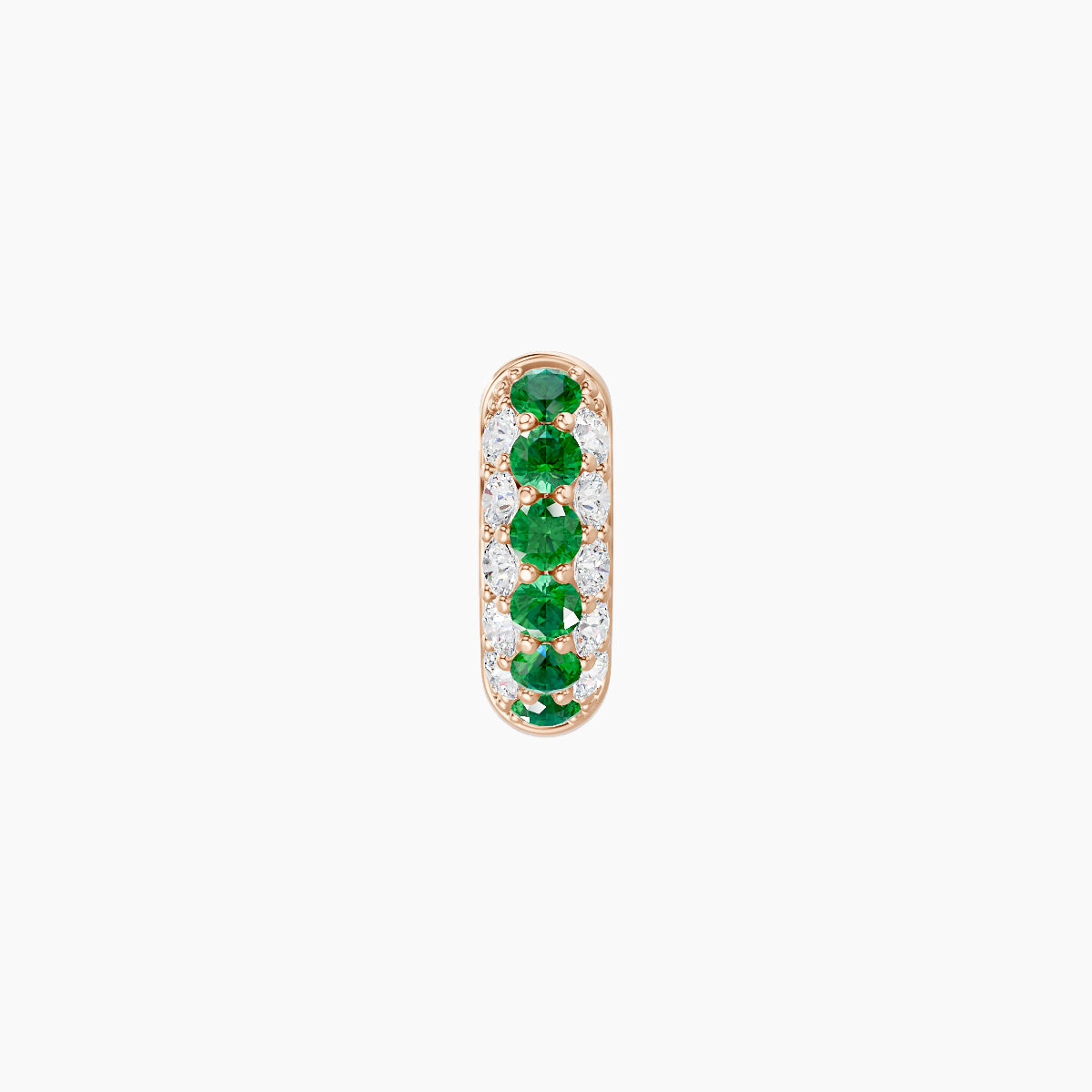 Theia | 18k Rose Gold 5 mm Pave Emerald & Diamond Hoop Piercing