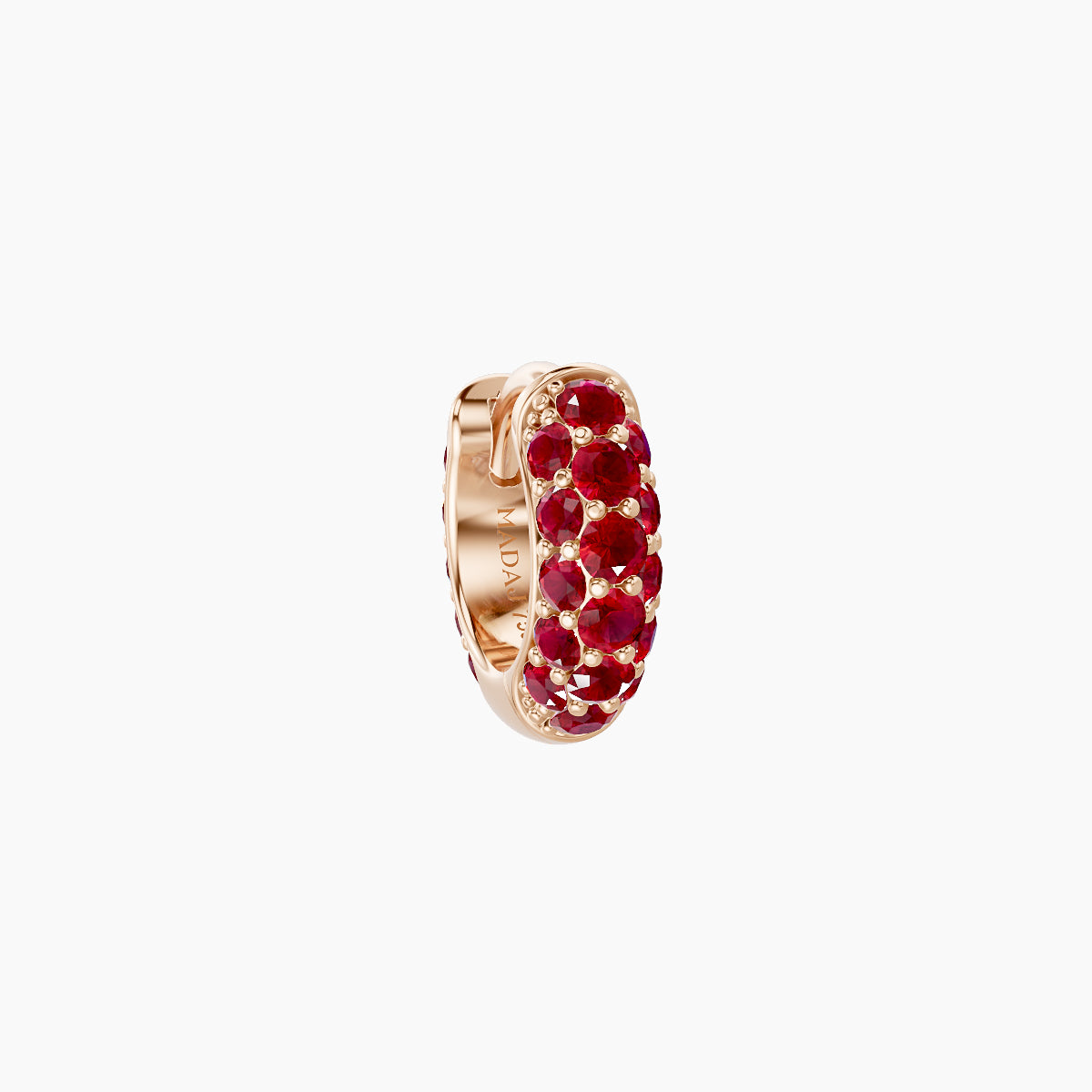 Theia | 18k Rose Gold 5 mm Pave Ruby Hoop Piercing