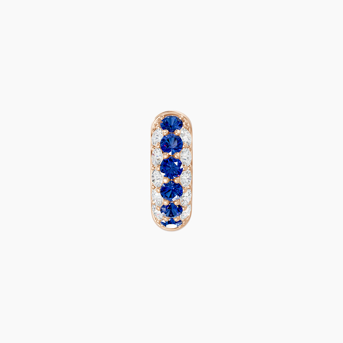 Theia | 18k Rose Gold 5 mm Pave Sapphire & Diamond Hoop Piercing