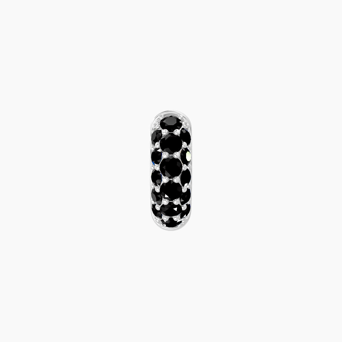 Theia | 18k White Gold 5 mm Pave Black Diamond Hoop Piercing