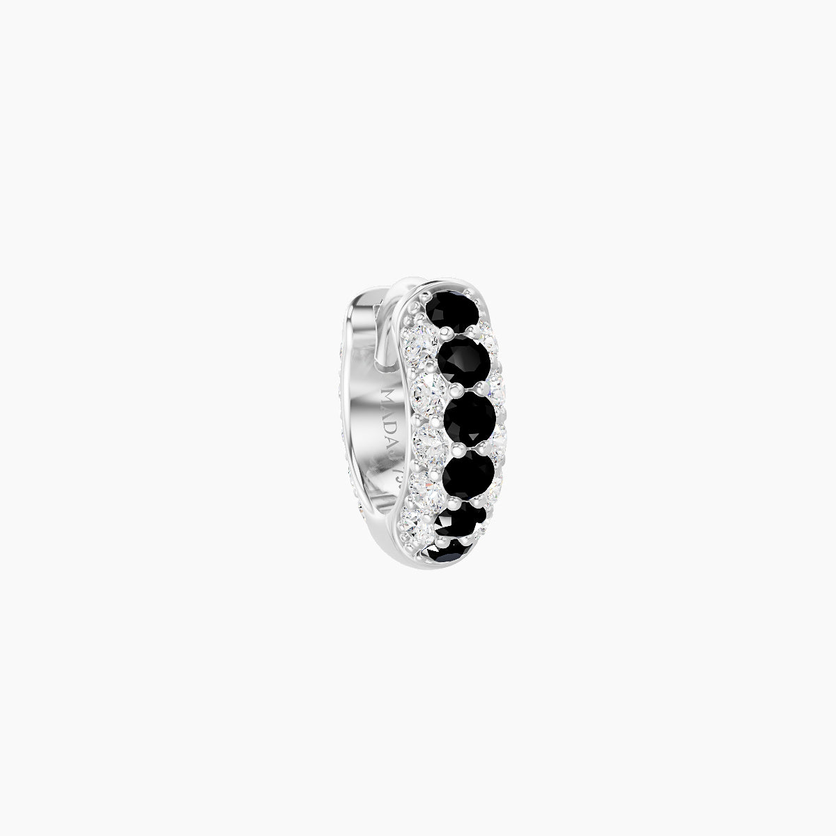 Theia | 18k White Gold 5 mm Pave Black Diamond & Diamond Hoop Piercing