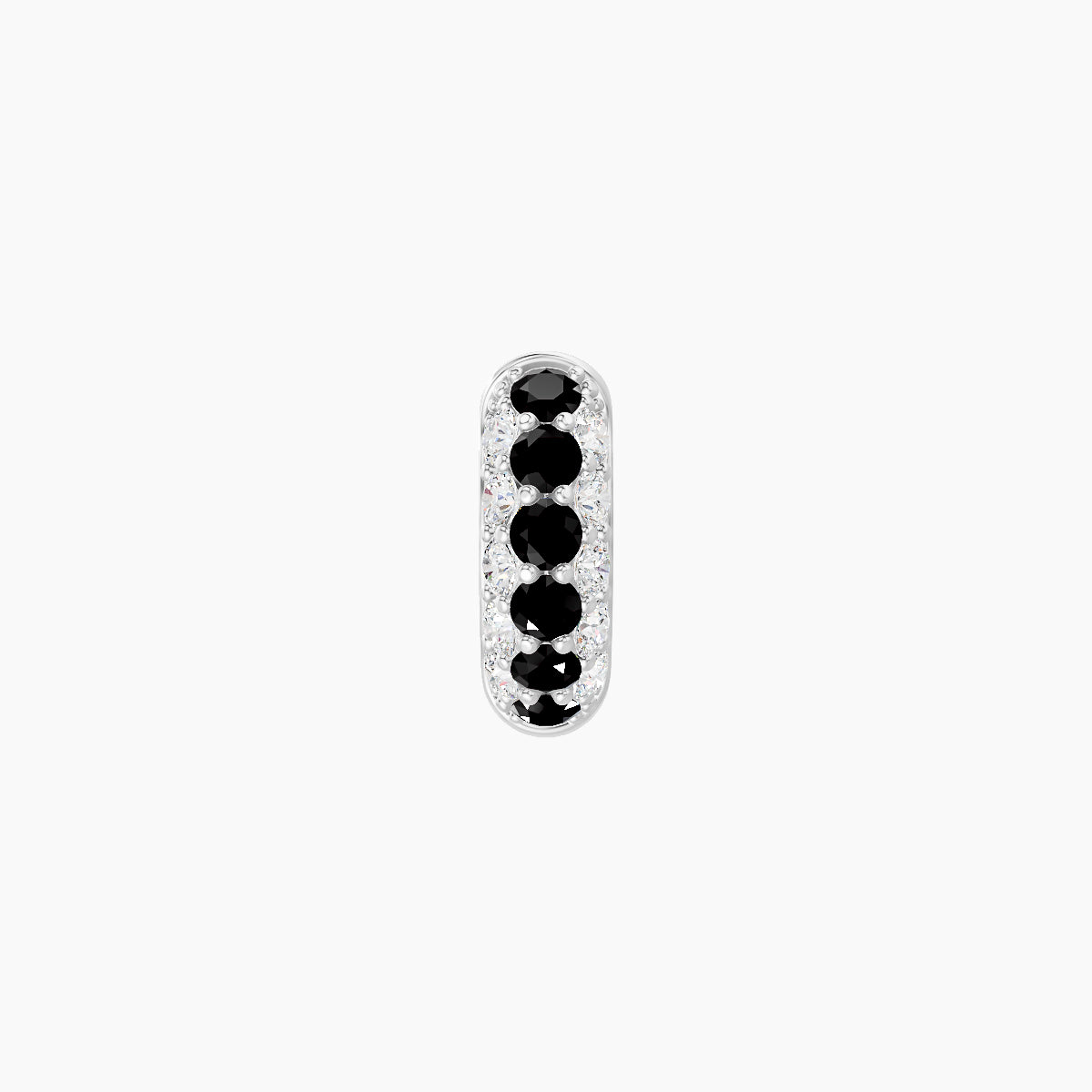 Theia | 18k White Gold 5 mm Pave Black Diamond & Diamond Hoop Piercing