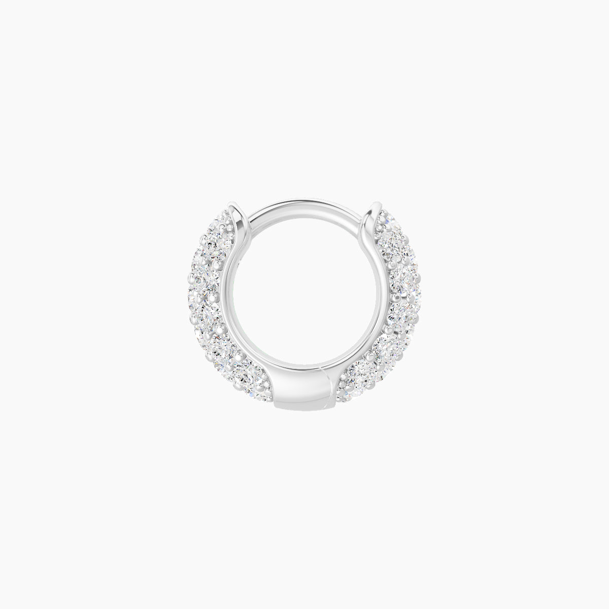 Theia | 18k White Gold 5 mm Pave Diamond Hoop Piercing