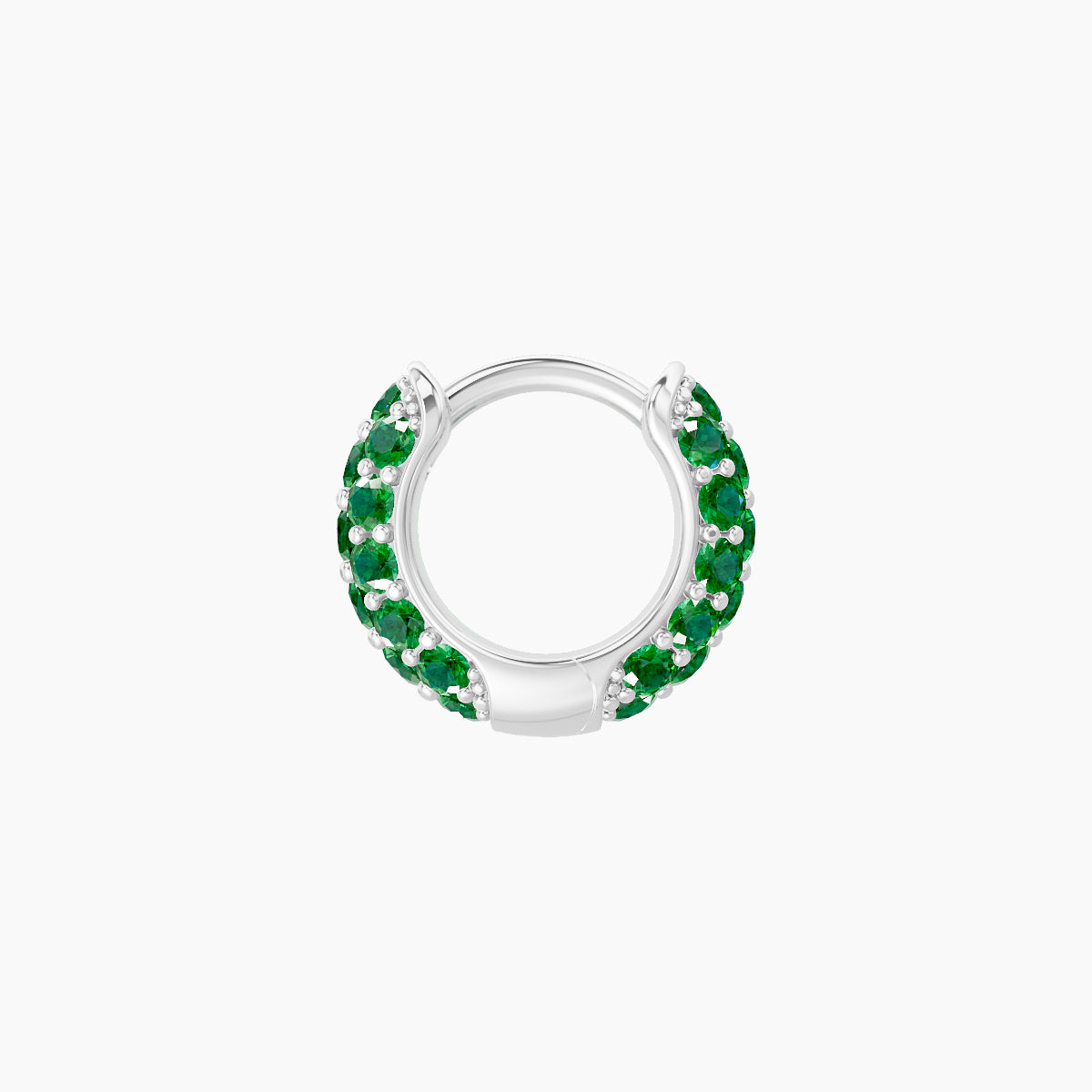 Theia | 18k White Gold 5 mm Pave Emerald Hoop Piercing