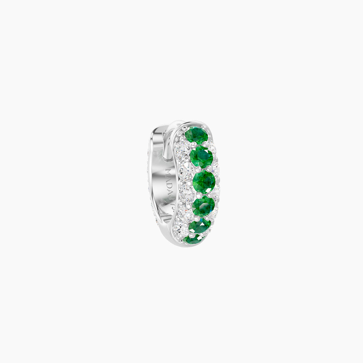 Theia | 18k White Gold 5 mm Pave Emerald & Diamond Hoop Piercing