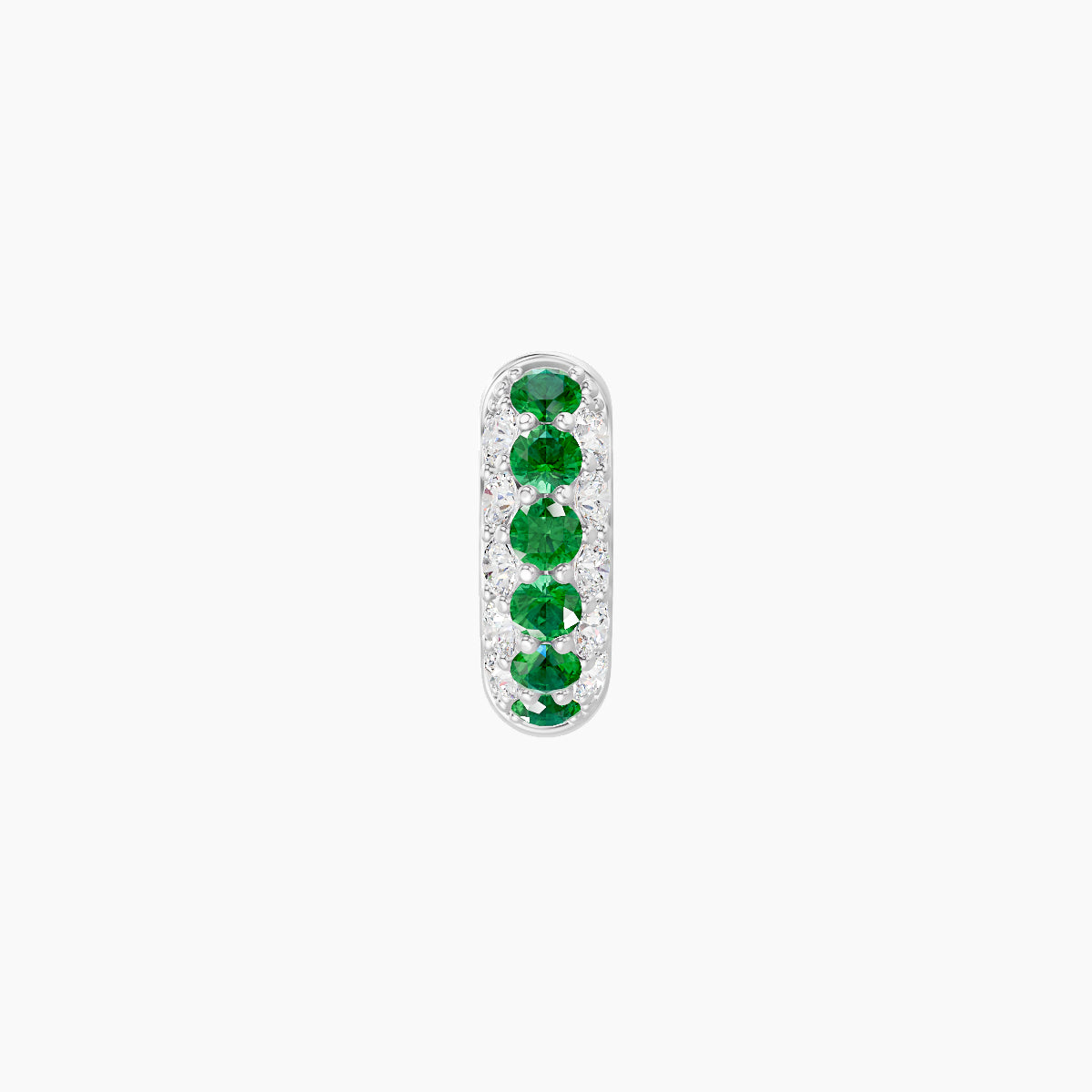Theia | 18k White Gold 5 mm Pave Emerald & Diamond Hoop Piercing
