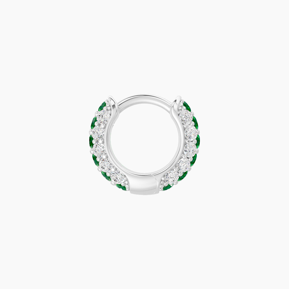 Theia | 18k White Gold 5 mm Pave Emerald & Diamond Hoop Piercing