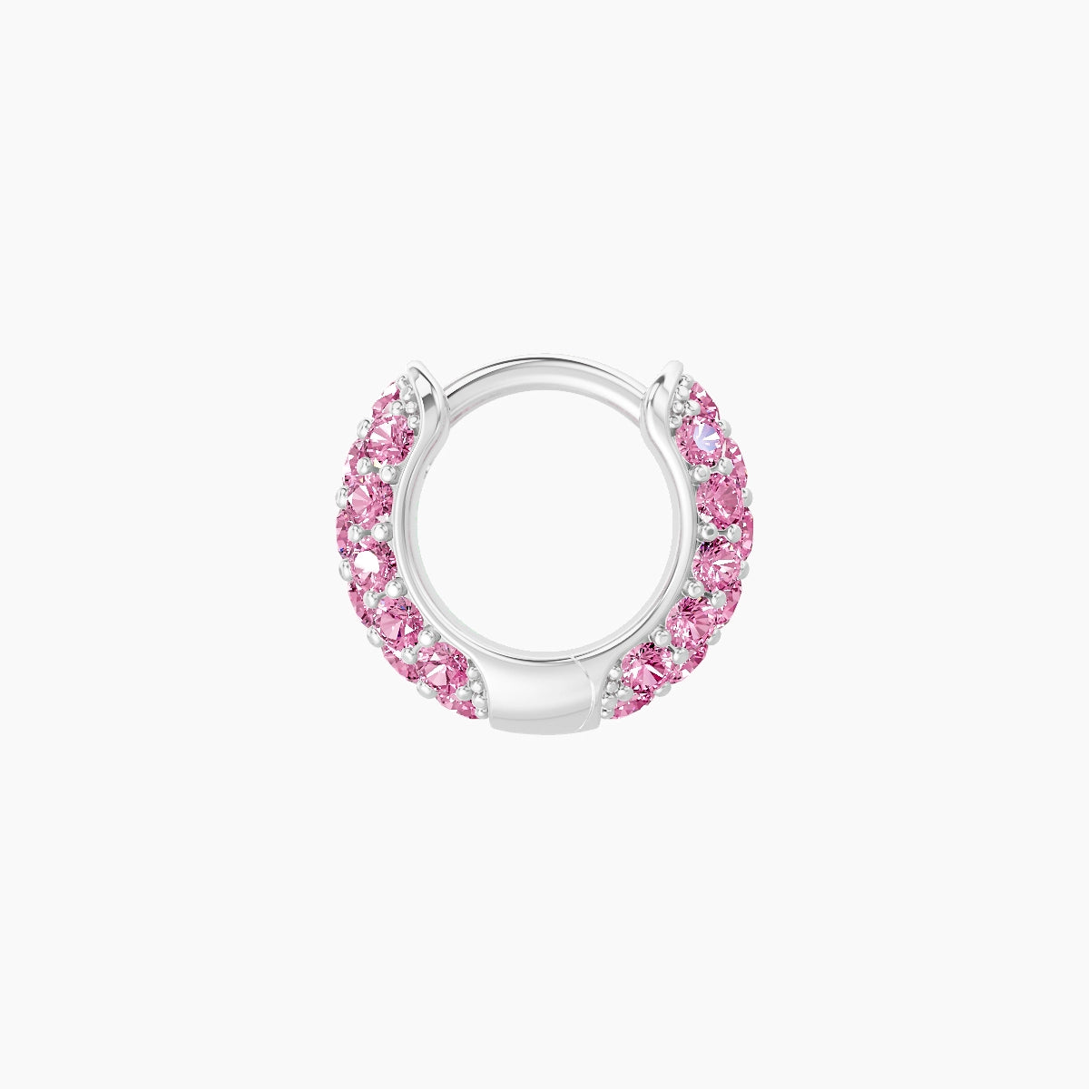 Theia | 18k White Gold 5 mm Pave Pink Sapphire Hoop Piercing