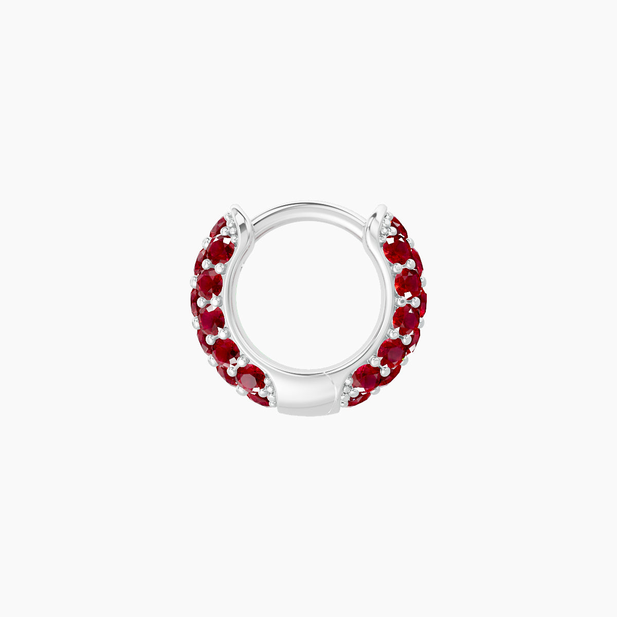 Theia | 18k White Gold 5 mm Pave Ruby Hoop Piercing