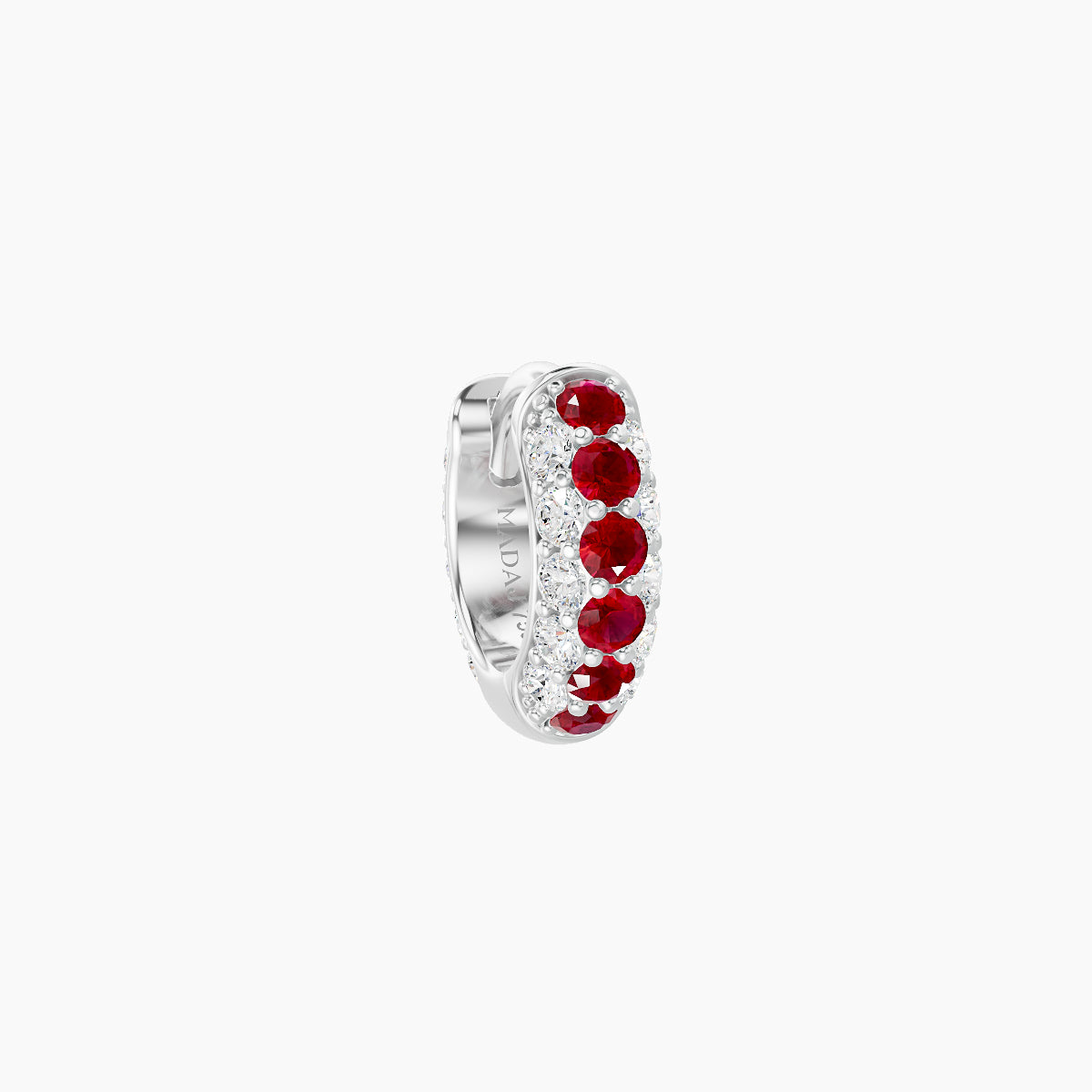 Theia | 18k White Gold 5 mm Pave Ruby & Diamond Hoop Piercing