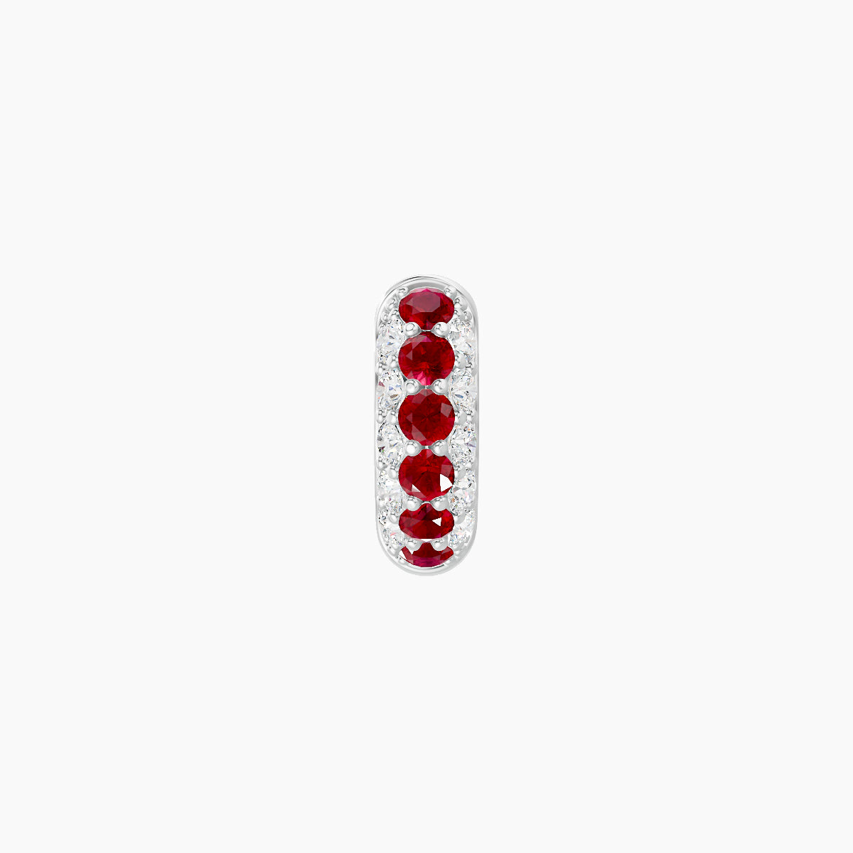 Theia | 18k White Gold 5 mm Pave Ruby & Diamond Hoop Piercing