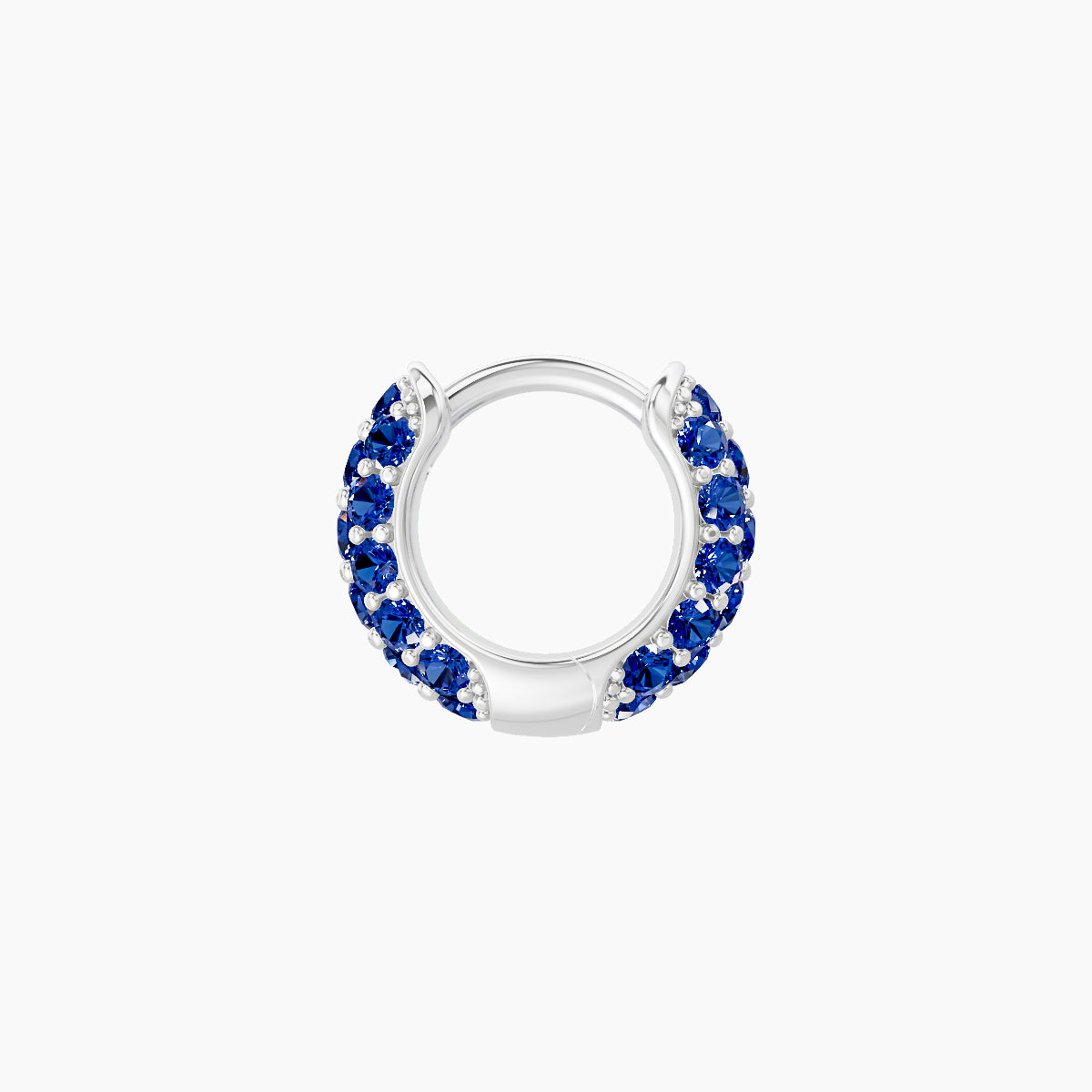 Theia | 18k White Gold 5 mm Pave Sapphire Hoop Piercing