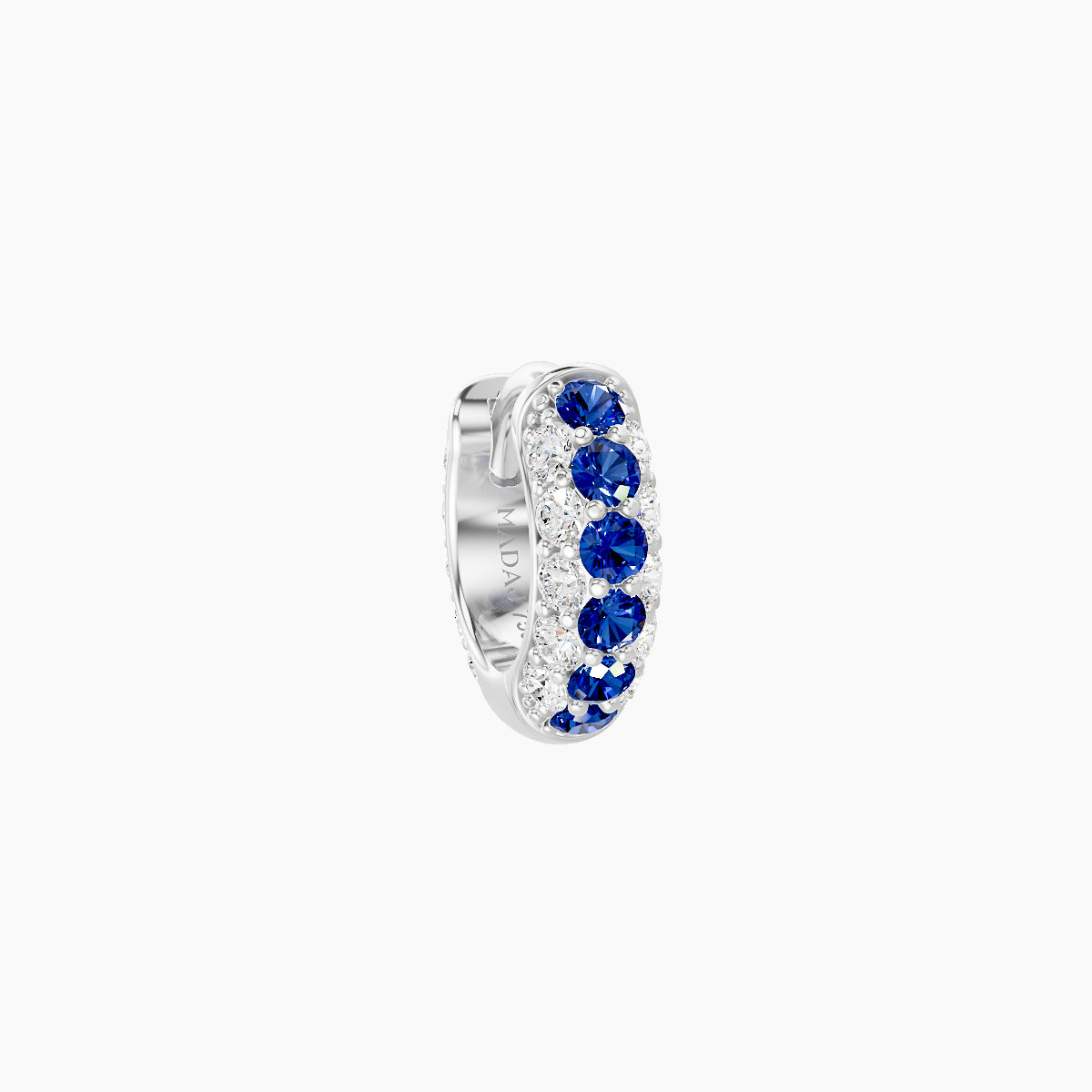 Theia | 18k White Gold 5 mm Pave Sapphire & Diamond Hoop Piercing
