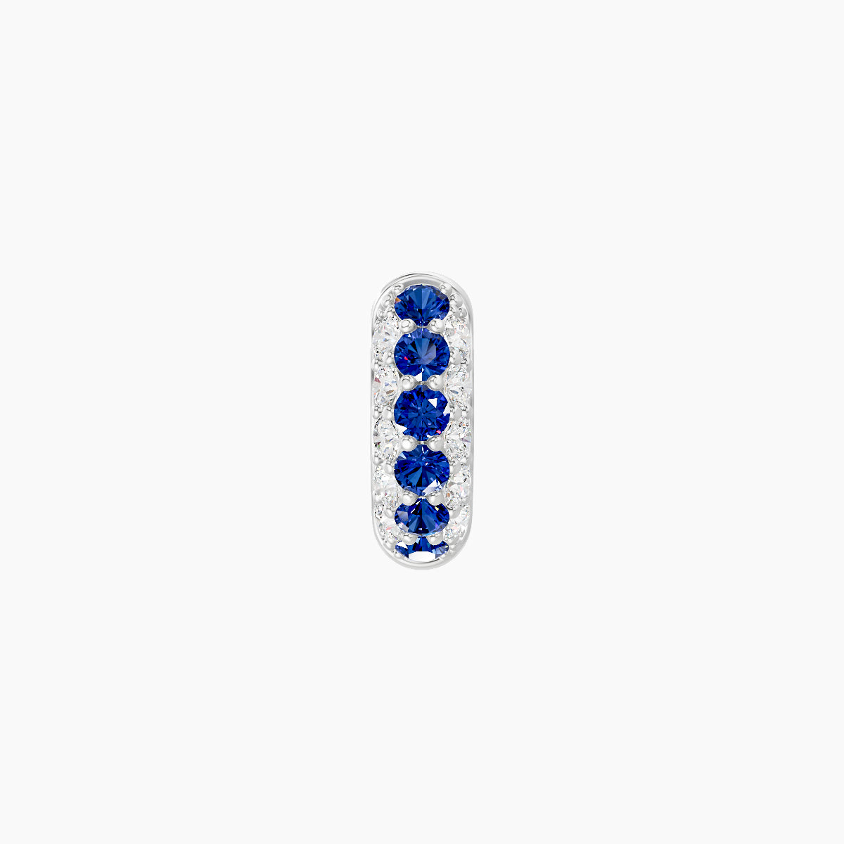 Theia | 18k White Gold 5 mm Pave Sapphire & Diamond Hoop Piercing