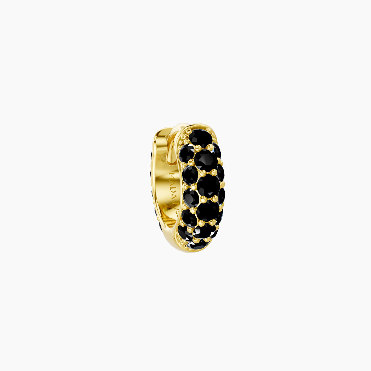 Theia | 18k Yellow Gold 5 mm Pave Black Diamond Hoop Piercing
