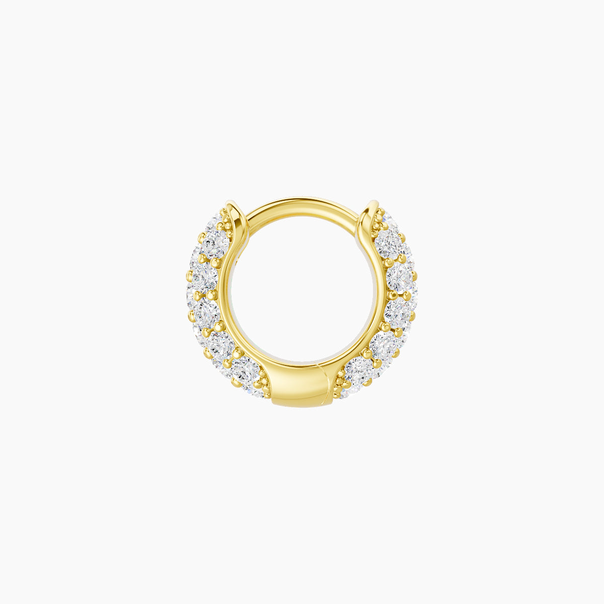Theia | 18k Yellow Gold 5 mm Pave Diamond Hoop Piercing