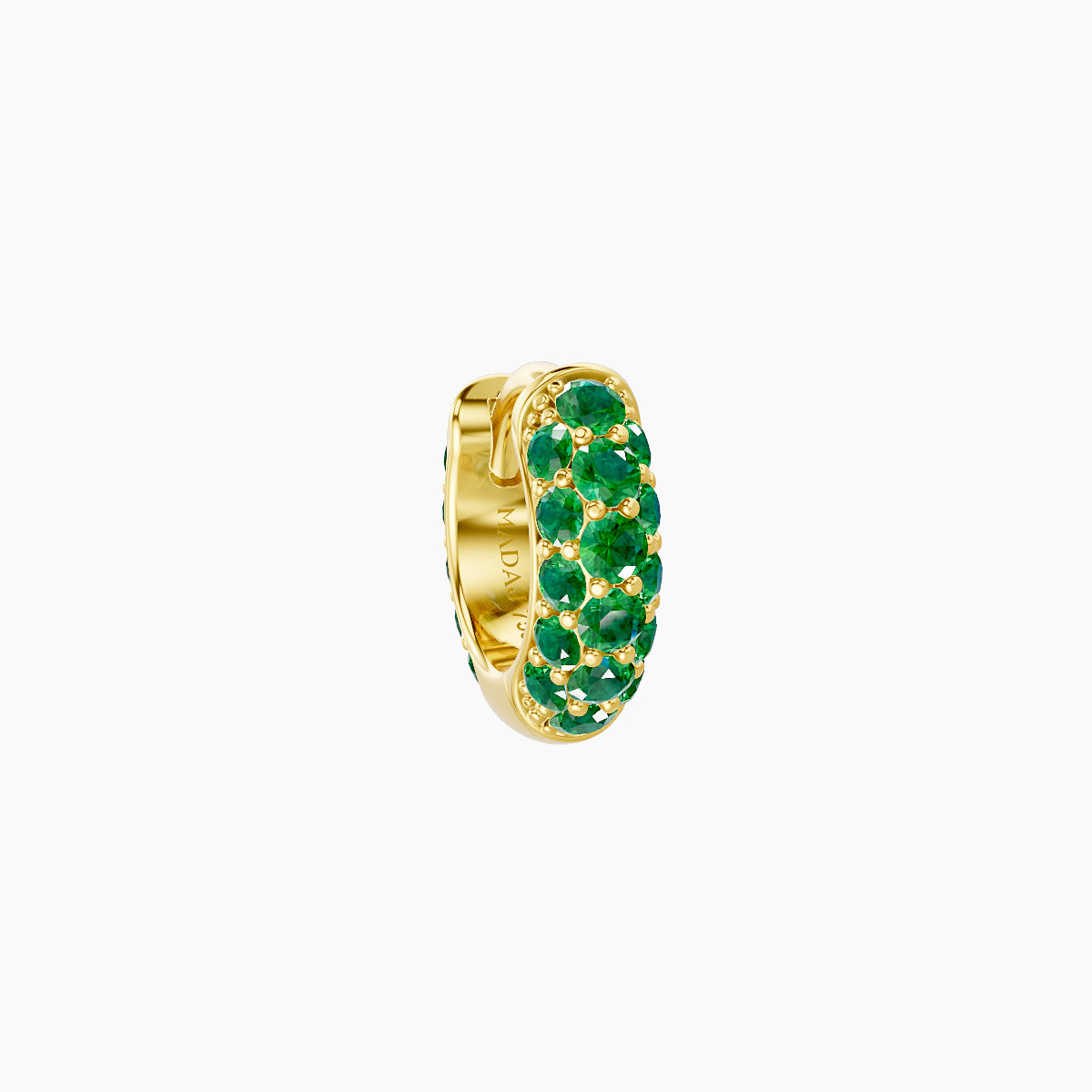 Theia | 18k Yellow Gold 5 mm Pave Emerald Hoop Piercing