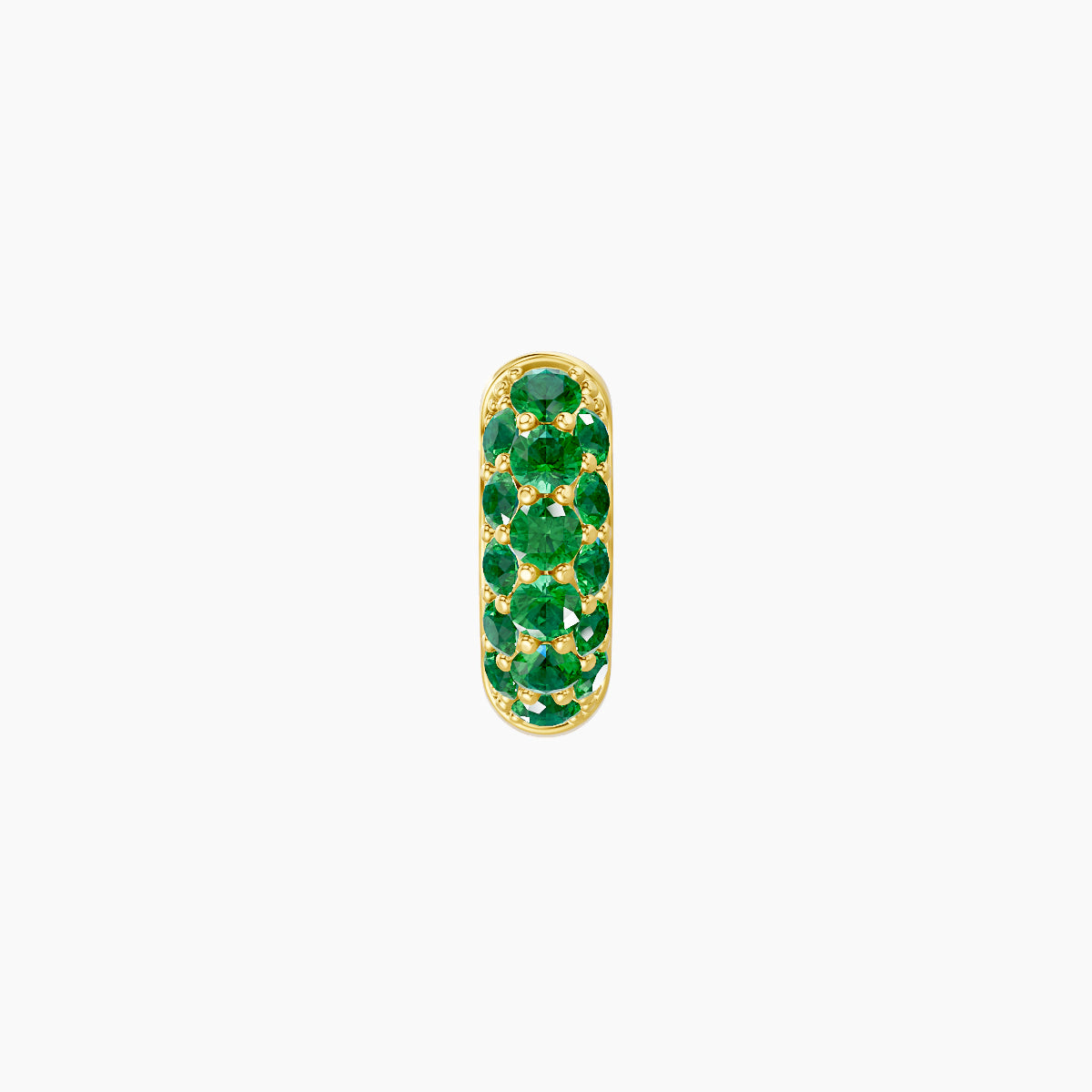 Theia | 18k Yellow Gold 5 mm Pave Emerald Hoop Piercing