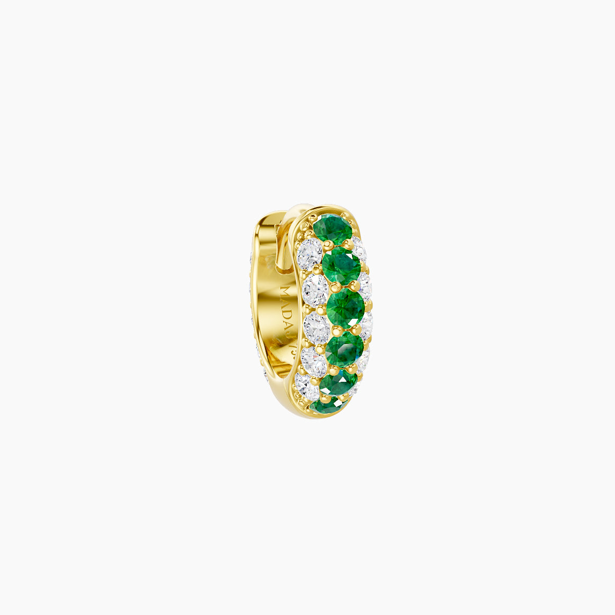 Theia | 18k Yellow Gold 5 mm Pave Emerald & Diamond Hoop Piercing