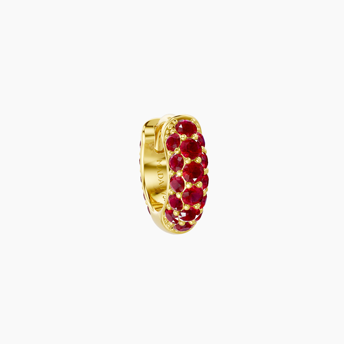 Theia | 18k Yellow Gold 5 mm Pave Ruby Hoop Piercing