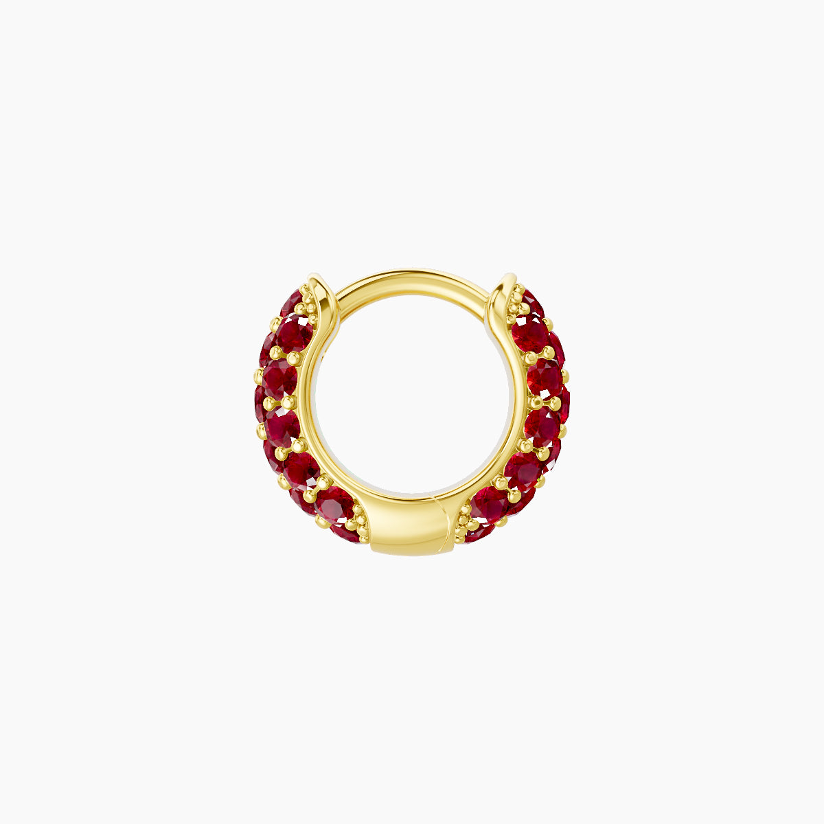 Theia | 18k Yellow Gold 5 mm Pave Ruby Hoop Piercing