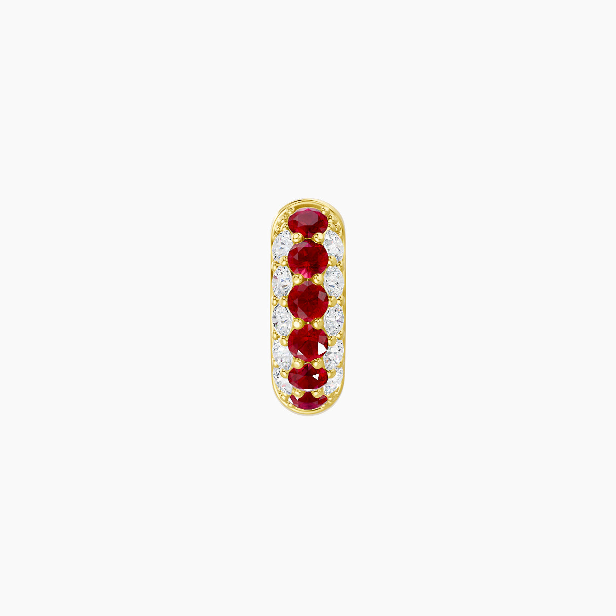 Theia | 18k Yellow Gold 5 mm Pave Ruby & Diamond Hoop Piercing