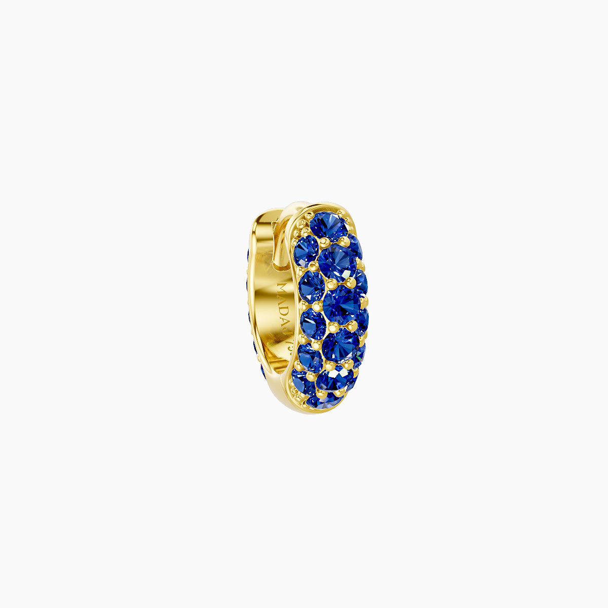 Theia | 18k Yellow Gold 5 mm Pave Sapphire Hoop Piercing