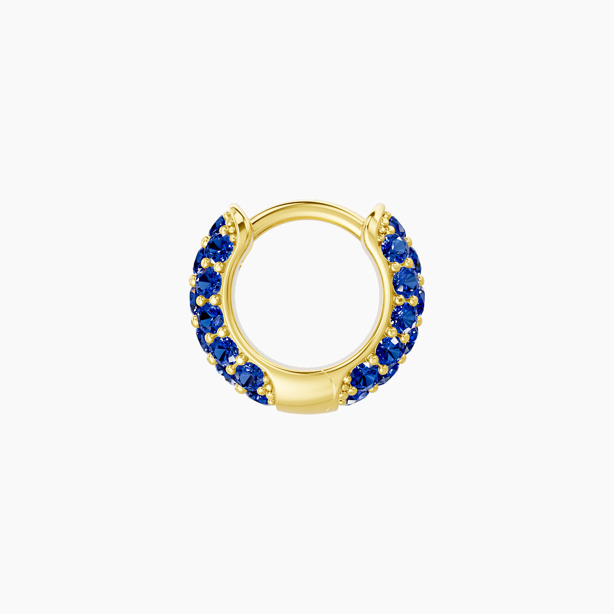 Theia | 18k Yellow Gold 5 mm Pave Sapphire Hoop Piercing