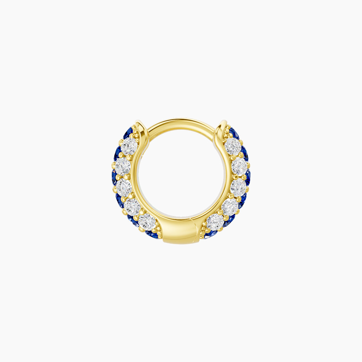 Theia | 18k Yellow Gold 5 mm Pave Sapphire & Diamond Hoop Piercing