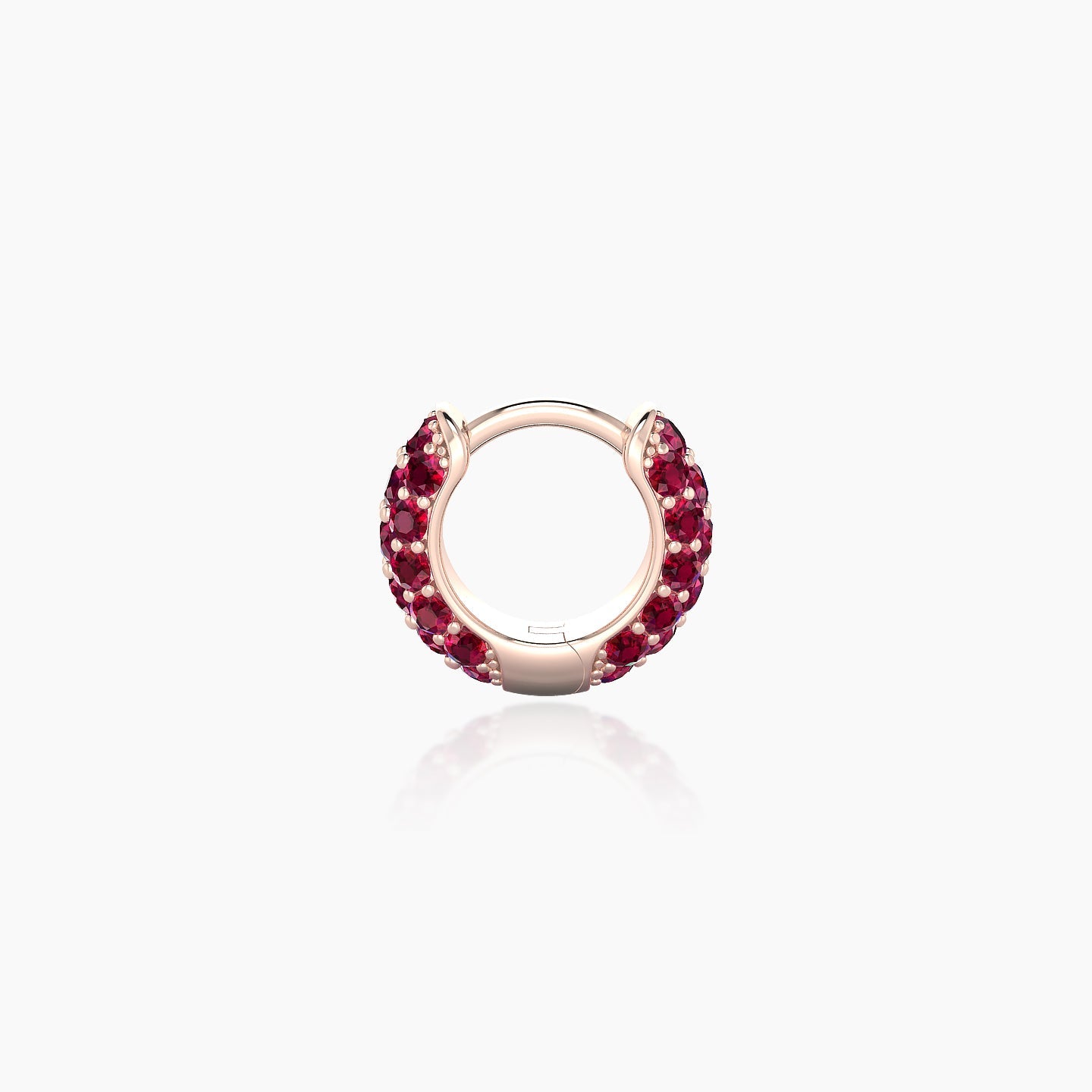 Theia | 18k Rose Gold 5 mm Pave Ruby Hoop Piercing