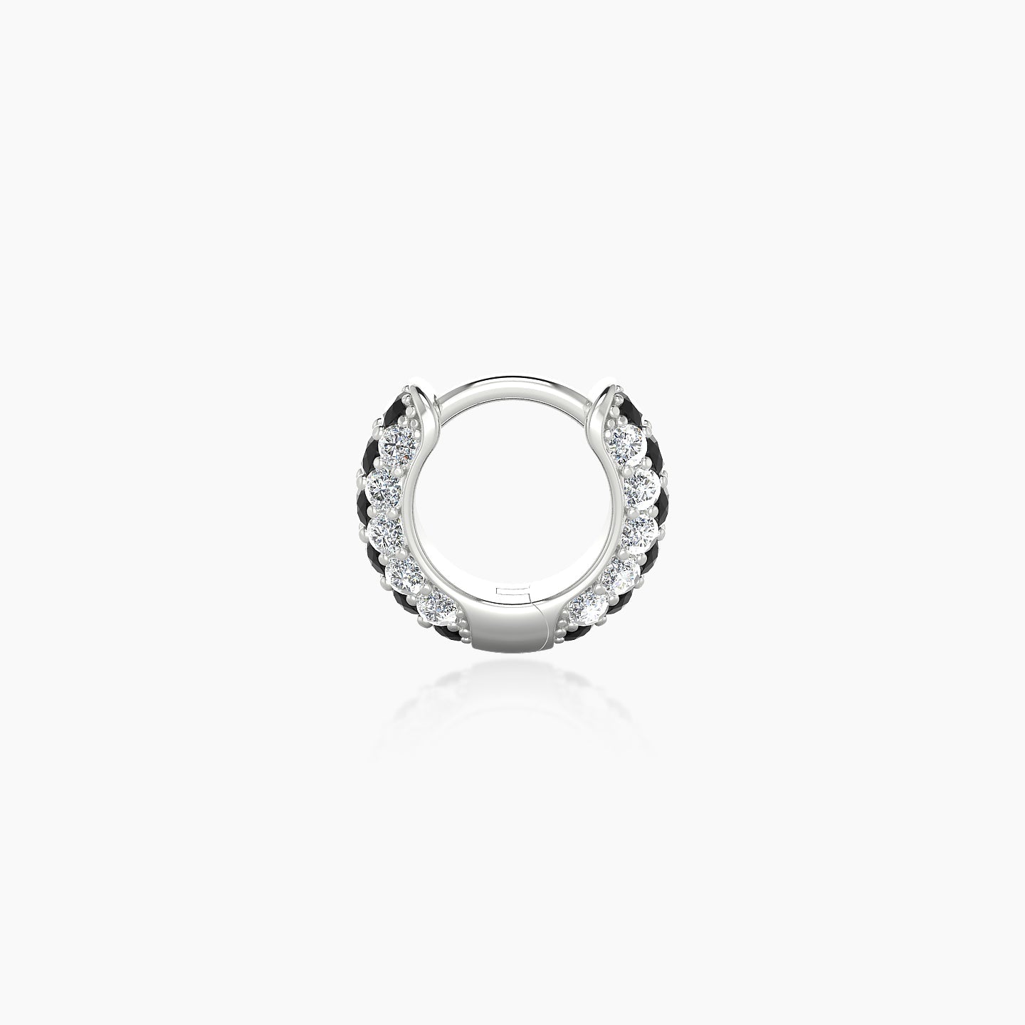 Theia | 18k White Gold 5 mm Pave Black Diamond & Diamond Hoop Piercing