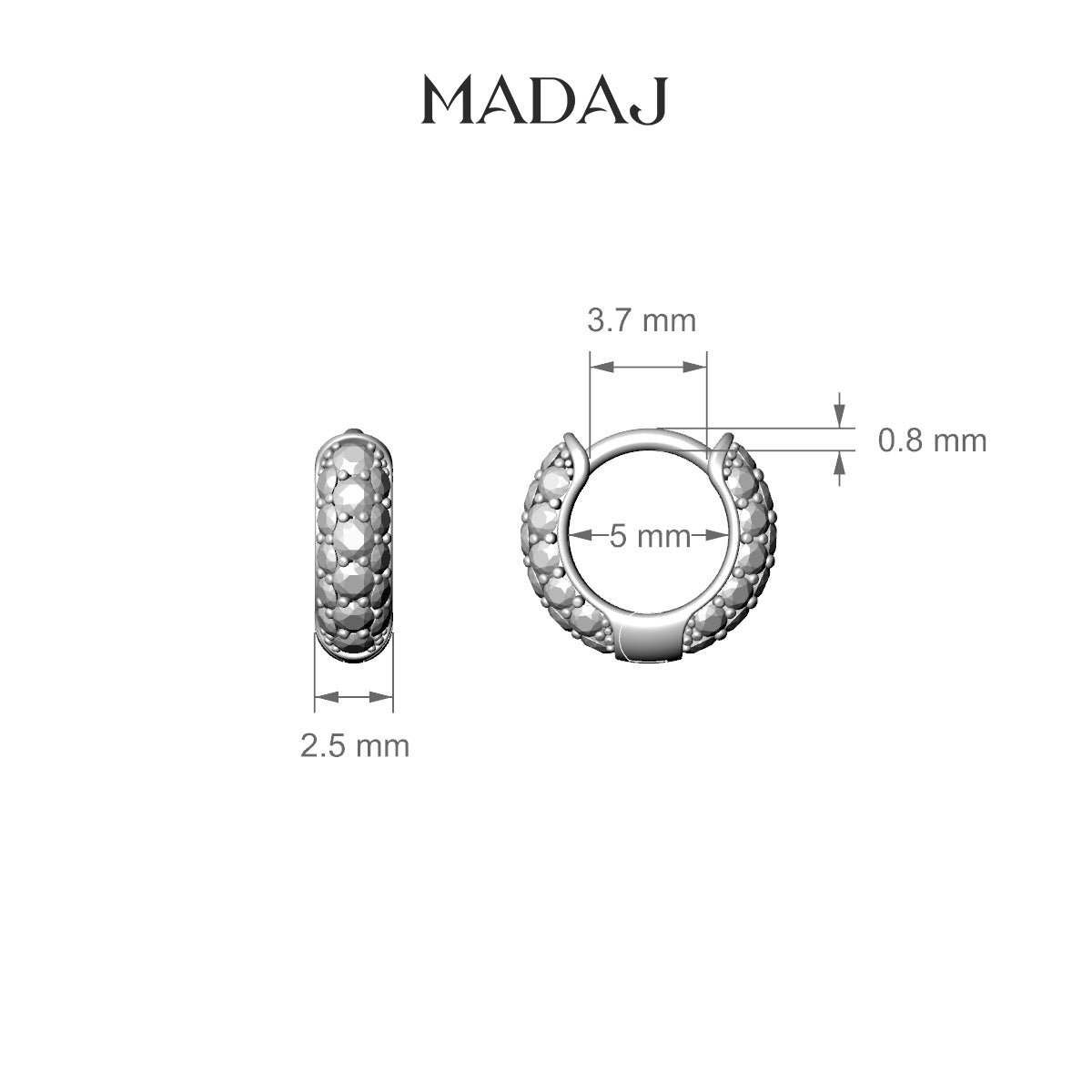 Theia | 18k White Gold 5 mm Pave Emerald & Diamond Hoop Piercing