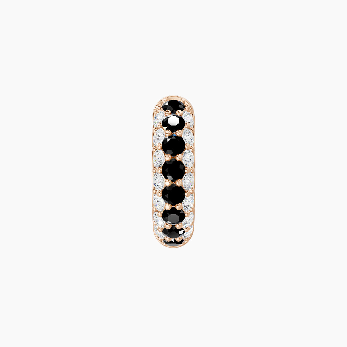 Theia | 18k Rose Gold 6.5 mm Pave Black Diamond & Diamond Hoop Piercing