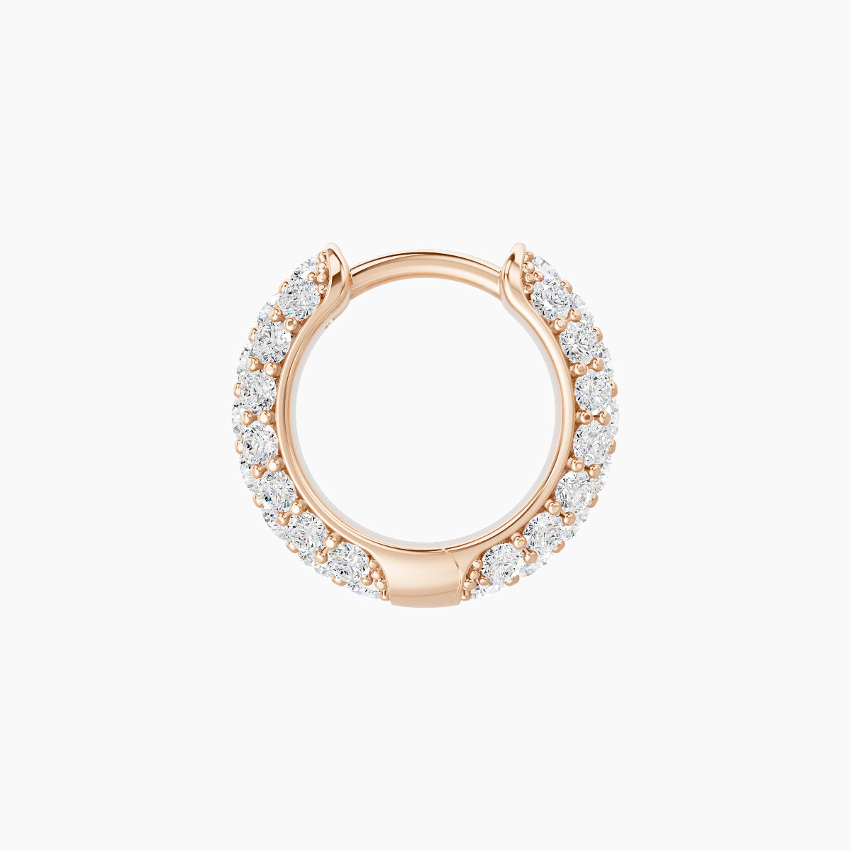 Theia | 18k Rose Gold 6.5 mm Pave Diamond Hoop Piercing