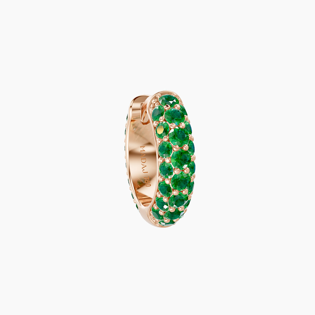 Theia | 18k Rose Gold 6.5 mm Pave Emerald Hoop Piercing