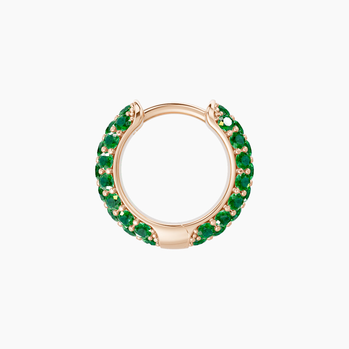 Theia | 18k Rose Gold 6.5 mm Pave Emerald Hoop Piercing