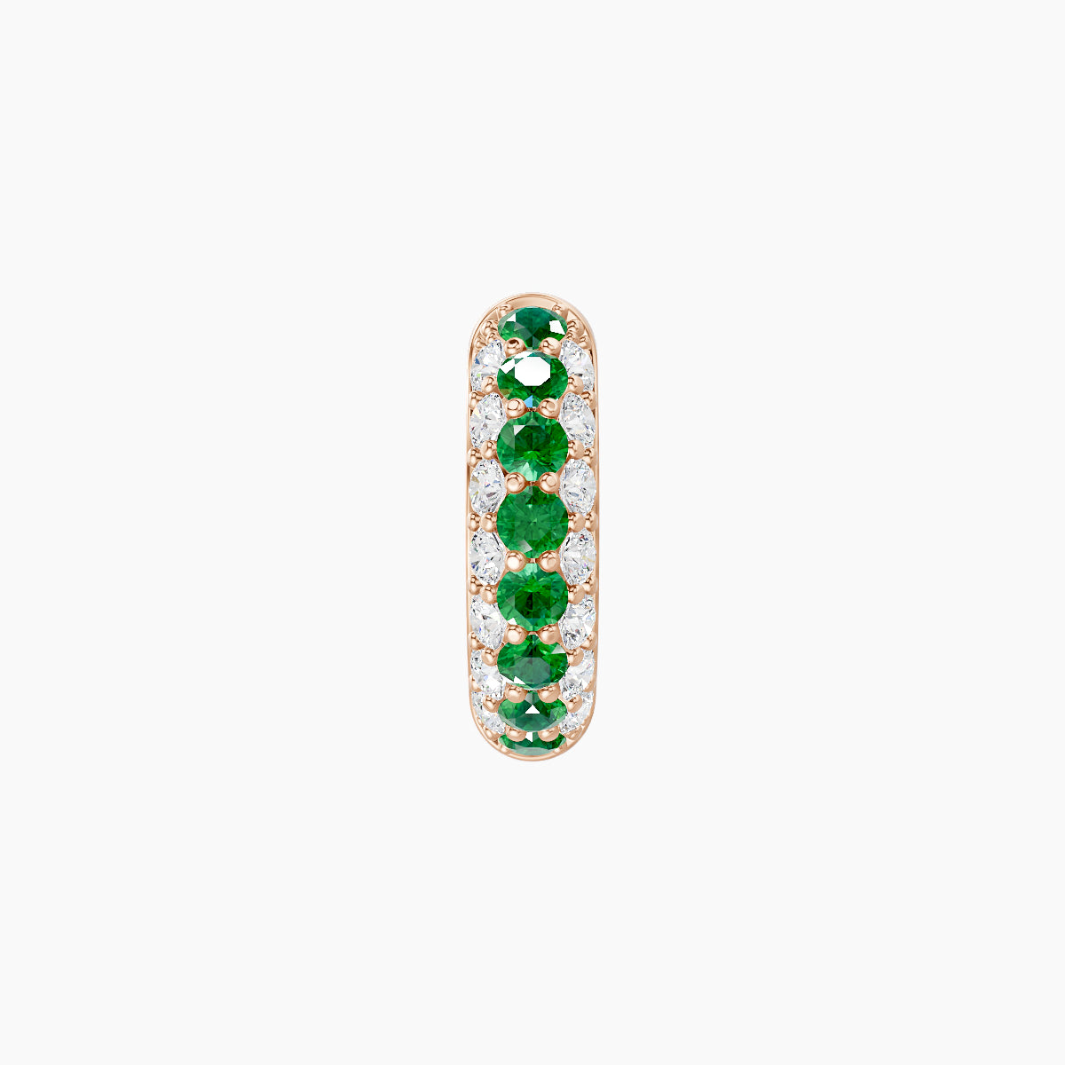 Theia | 18k Rose Gold 6.5 mm Pave Emerald & Diamond Hoop Piercing