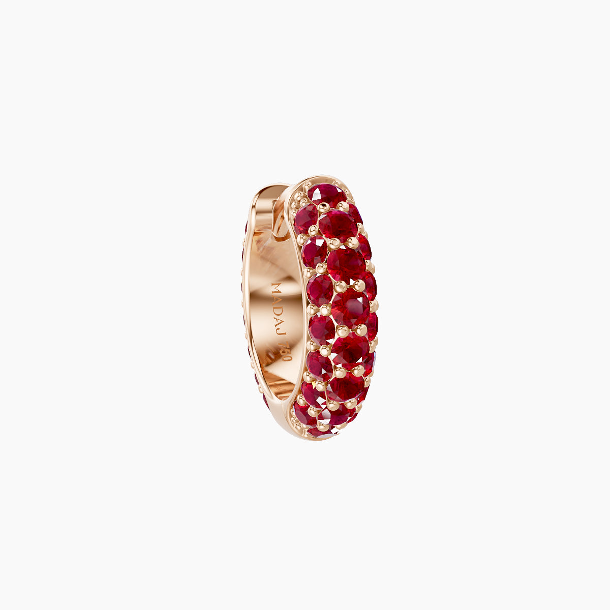 Theia | 18k Rose Gold 6.5 mm Pave Ruby Hoop Piercing