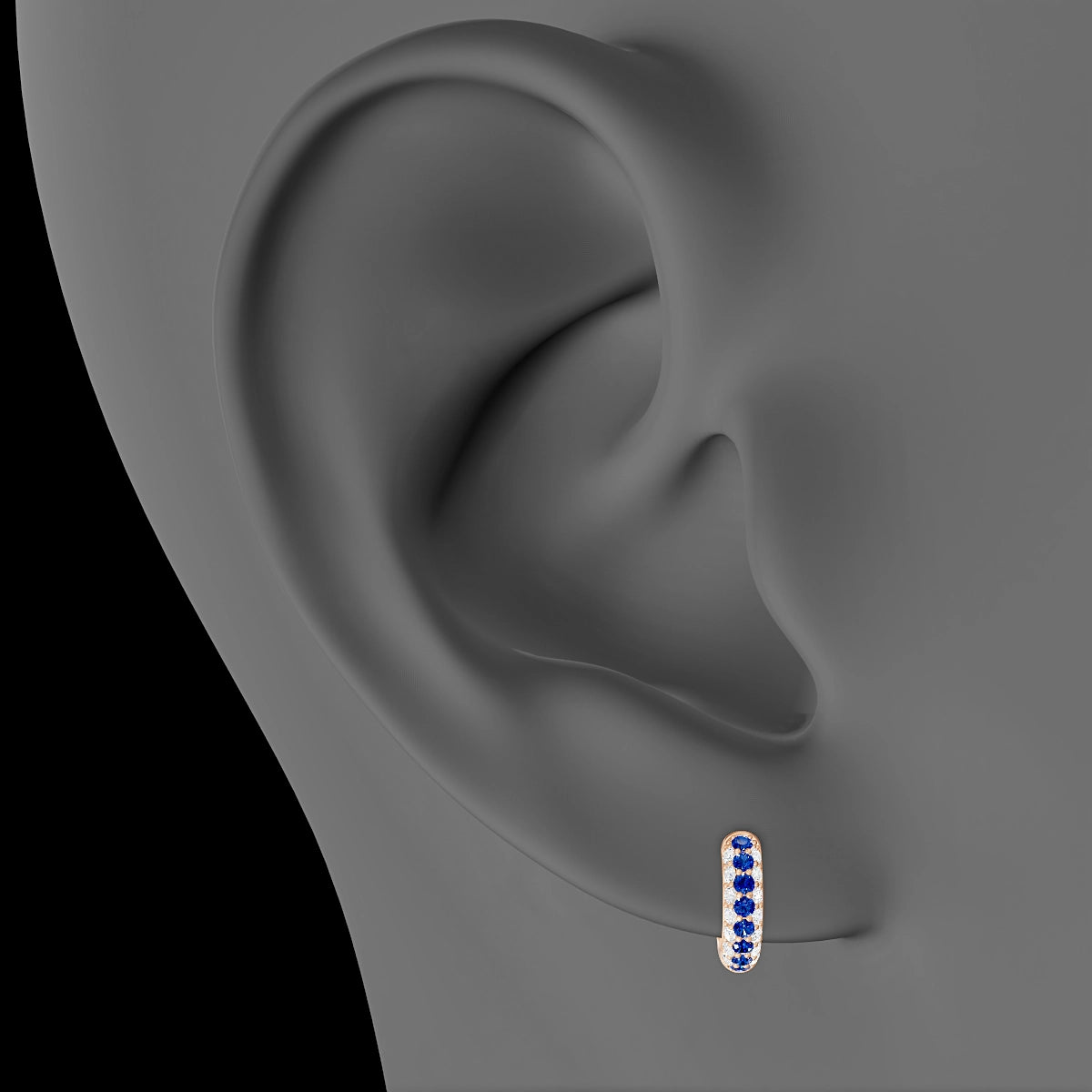 Theia | 18k Rose Gold 6.5 mm Pave Sapphire & Diamond Hoop Piercing