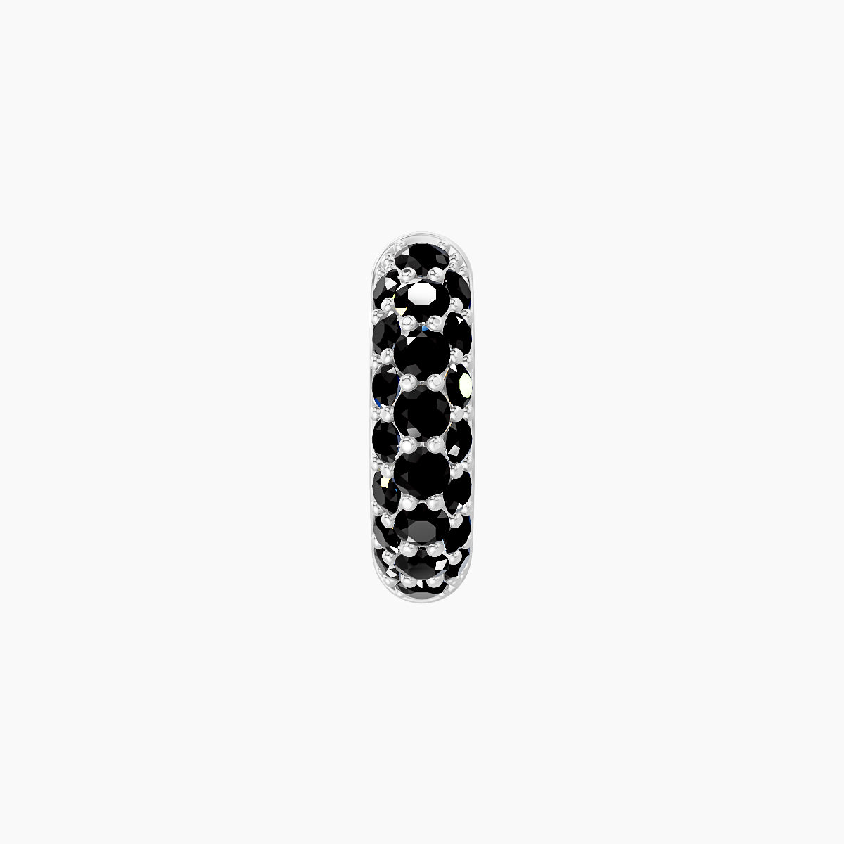 Theia | 18k White Gold 6.5 mm Pave Black Diamond Hoop Piercing