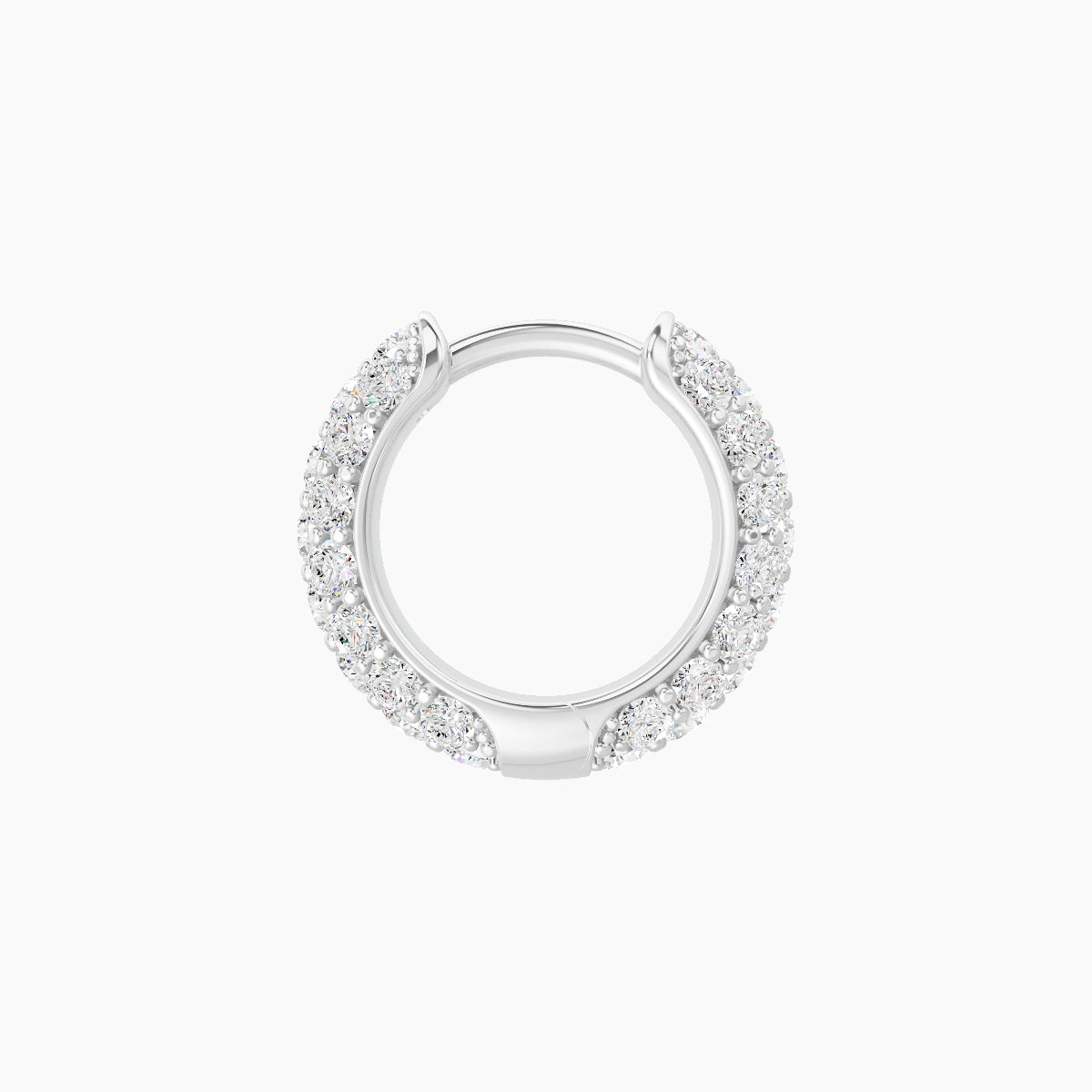 Theia | 18k White Gold 6.5 mm Pave Diamond Hoop Piercing