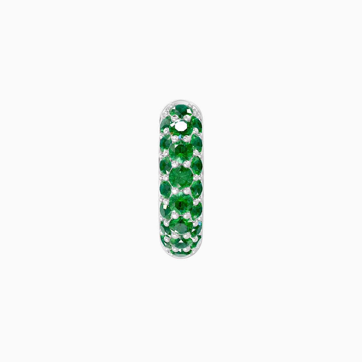 Theia | 18k White Gold 6.5 mm Pave Emerald Hoop Piercing