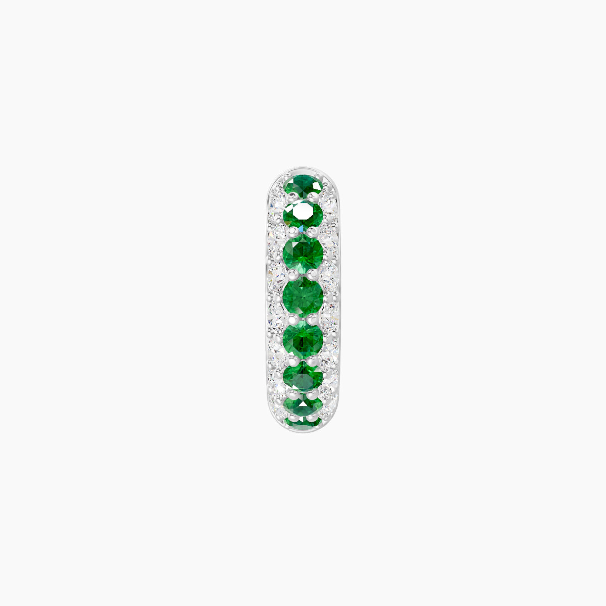 Theia | 18k White Gold 6.5 mm Pave Emerald & Diamond Hoop Piercing