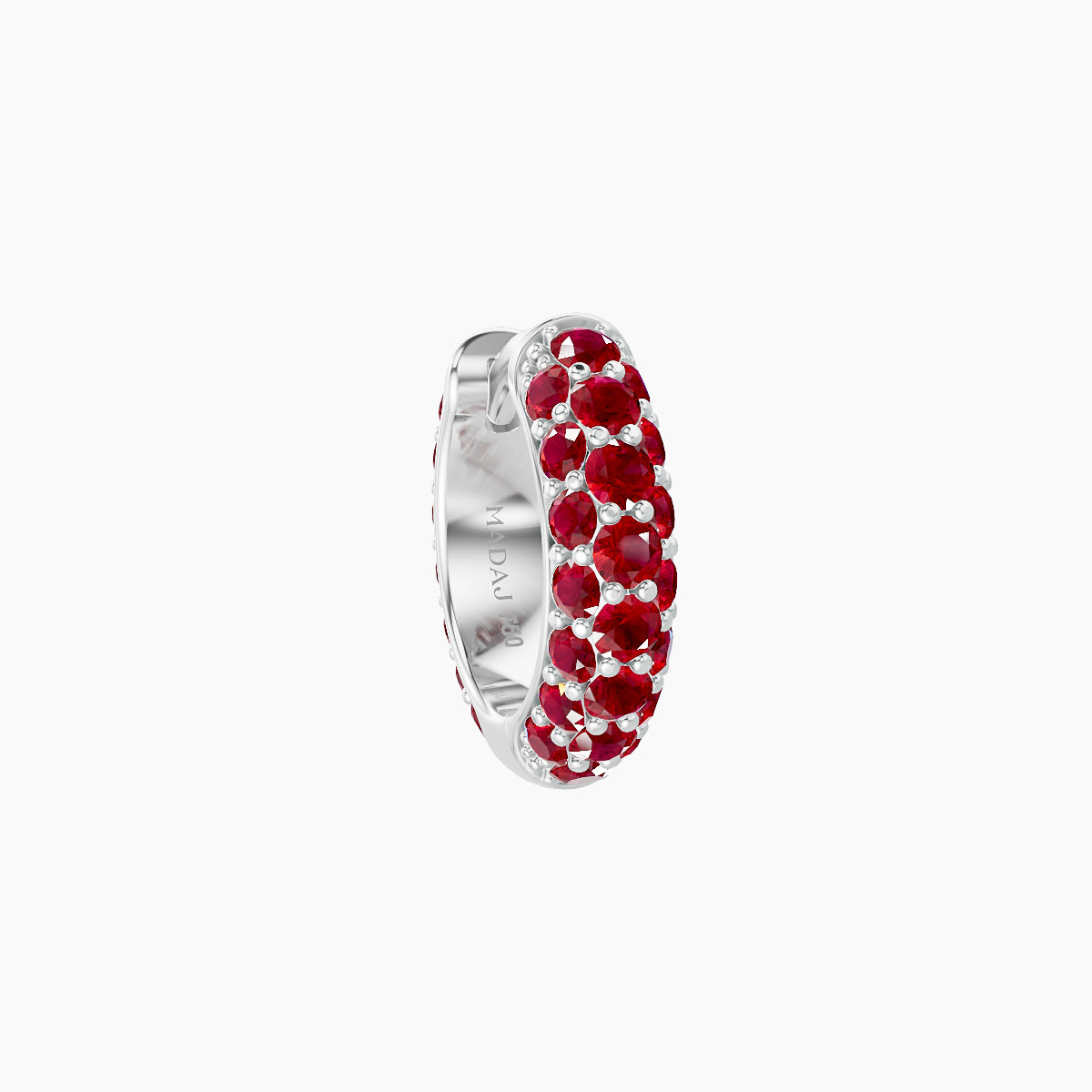 Theia | 18k White Gold 6.5 mm Pave Ruby Hoop Piercing