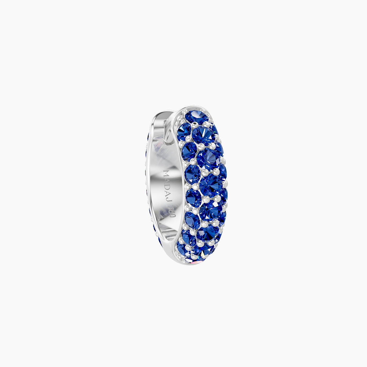 Theia | 18k White Gold 6.5 mm Pave Sapphire Hoop Piercing